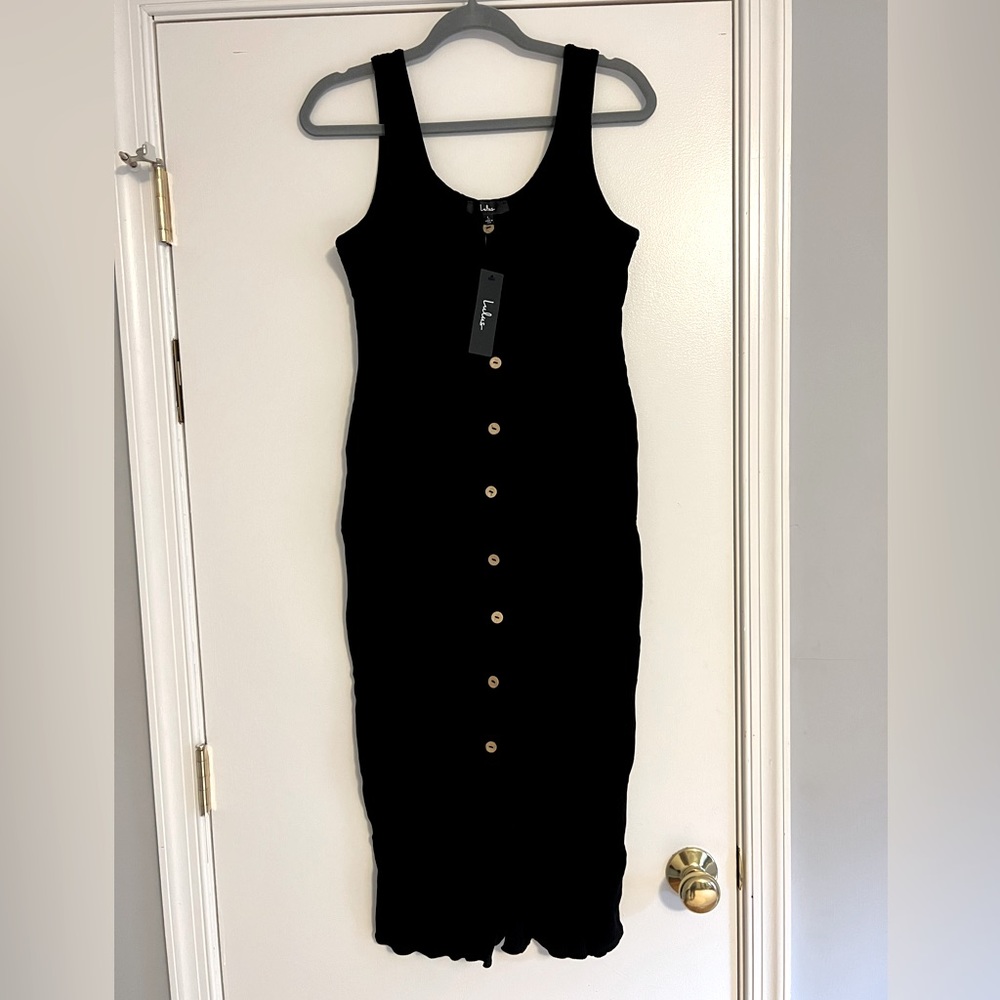 Black midi dress